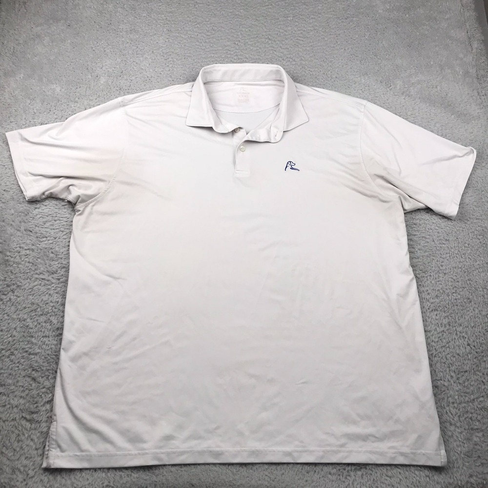 Rhoback Polo Shirt Mens 3XL White Performance Casual Golf *Flaws